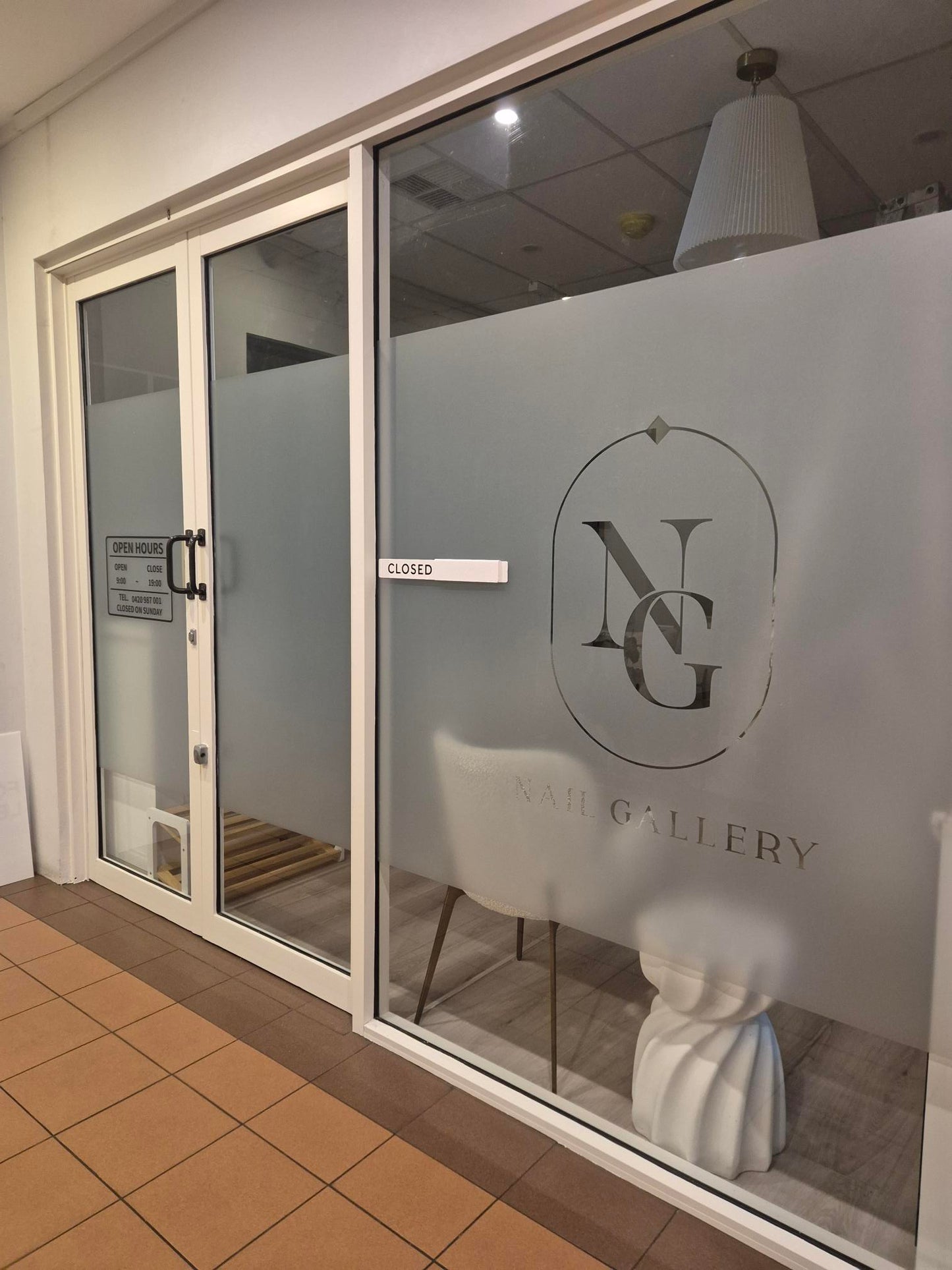 Nail Shop Window Frosting