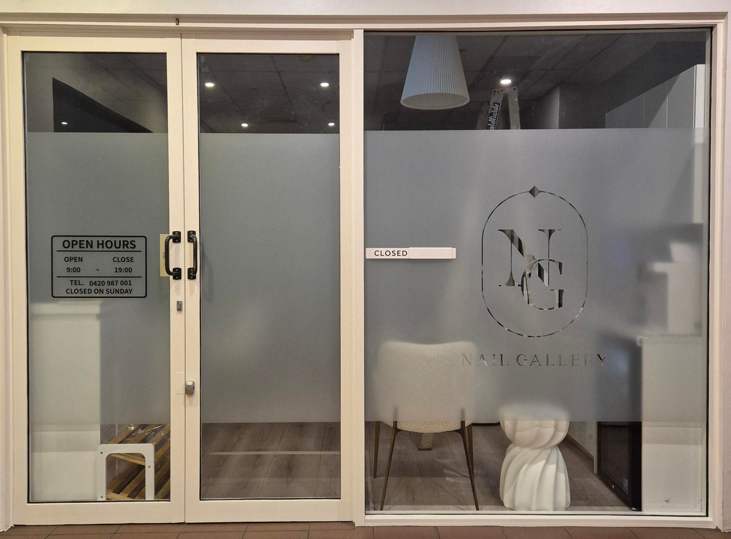 Nail Shop Window Frosting