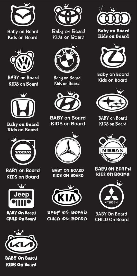 Baby On Board Stickers "All Vehicle Type"