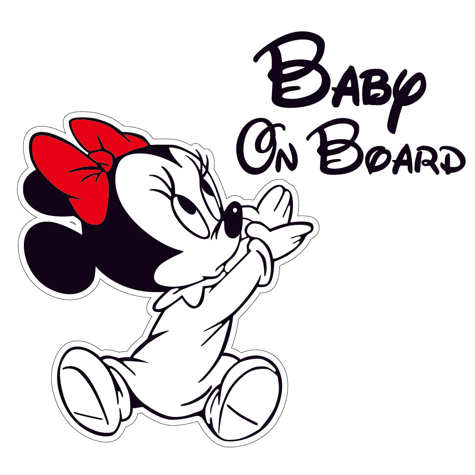 Baby On Board Minnie Mouse Ribbon