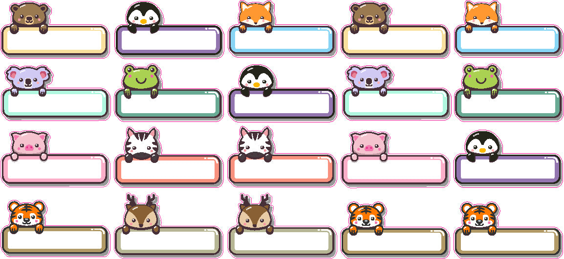 Baby Animals Name Label