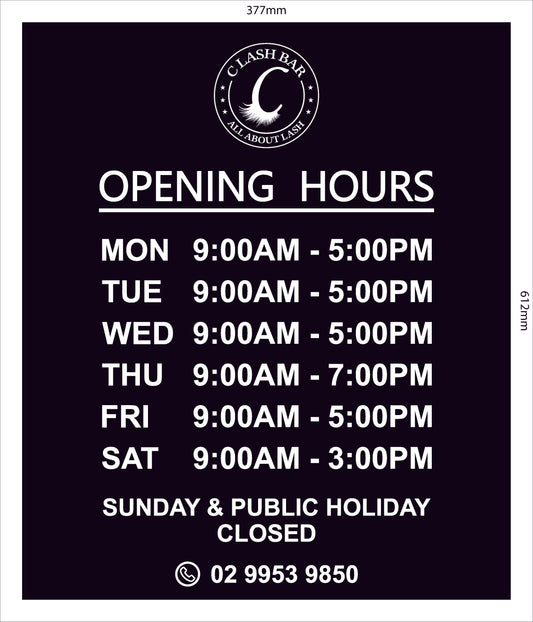 Opening Hour Template 3