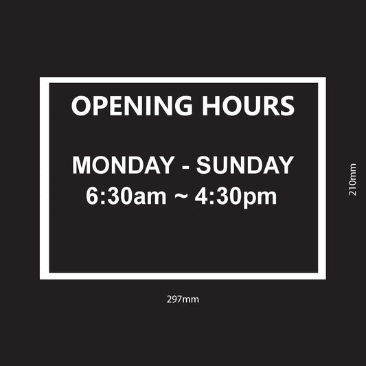 Opening Hours Template 1