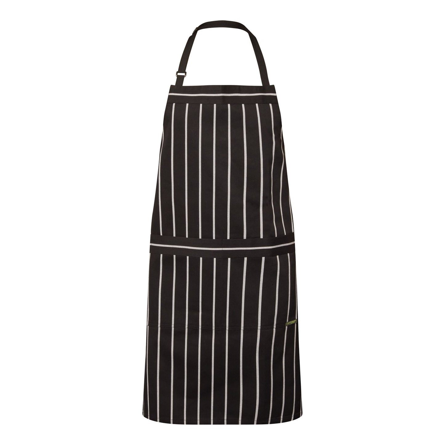FULL BIB CAFÉ STRIPE APRON WITH POCKET CA030