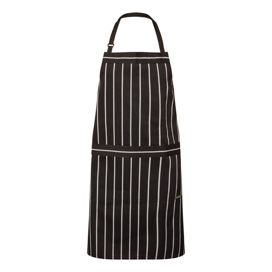 FULL BIB CAFÉ STRIPE APRON WITH POCKET CA030
