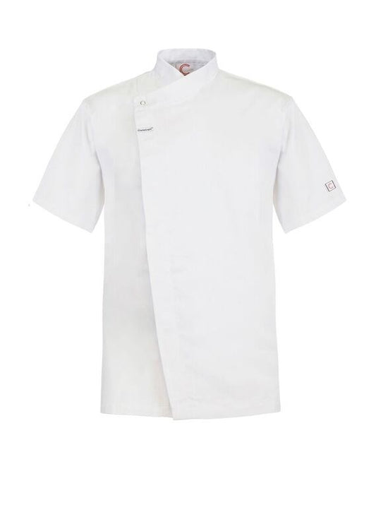 SHORT SLEEVE CHEFS TUNIC WITH CONCEALED FRONT CJ041
