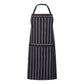 FULL BIB CAFÉ STRIPE APRON WITH POCKET CA030